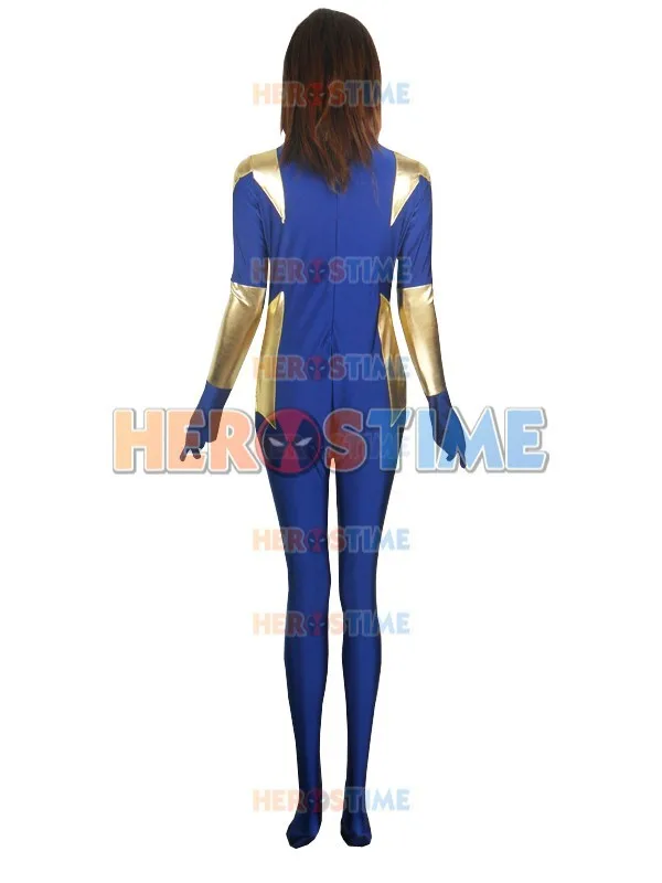 Бустер золотой фильм версия костюм спандекс Хеллоуин супергерой для взрослых