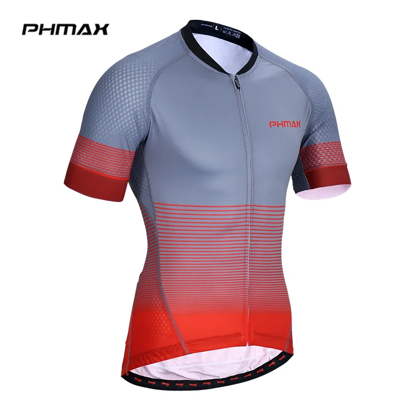 Серый PHMAX быстросохнущая велосипедная майка для мужчин, MTB, велосипедная одежда, дышащая велосипедная одежда, полиэстер, одежда для велоспорта - Цвет: Серый
