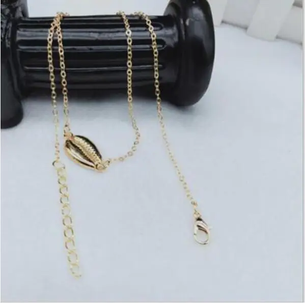 X 528 Golden Necklace Women Retro Fashion Pendant Simple Shape Shell Ocean Beach Bohemian Jewelry Accessories Fa | Украшения и