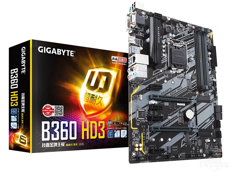 Десктопная материнская плата новый Gigabyte B360 HD3 оригинальный LGA 1151 DDR4 десктопная