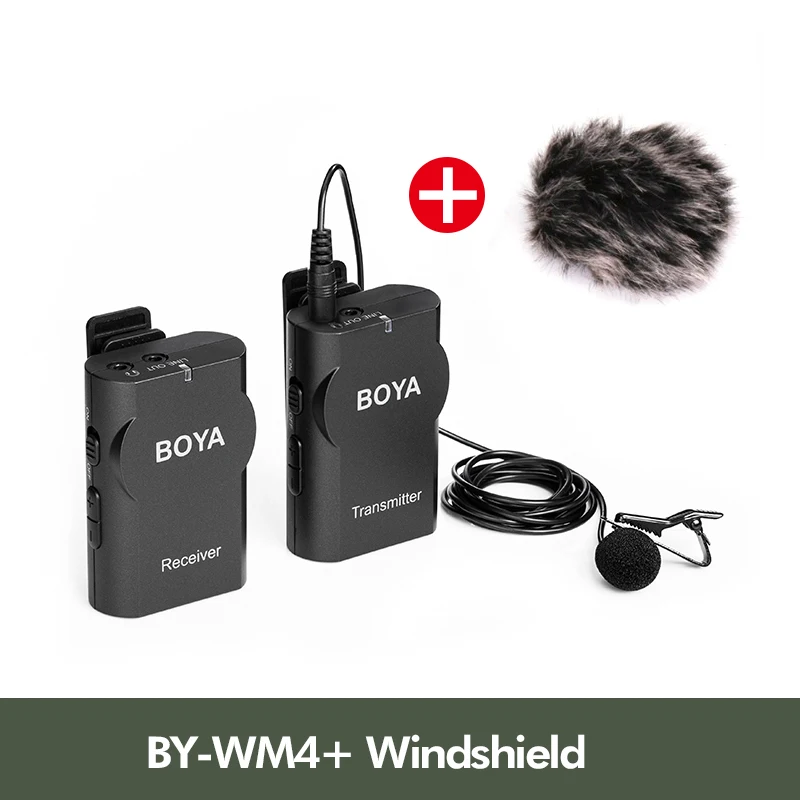 BOYA BY-WM4/BY-WM4 Mark II петличный беспроводной микрофон Systerm для iPhone IOS смартфон DSLR камера sony A6400 - Цвет: BY-WM4