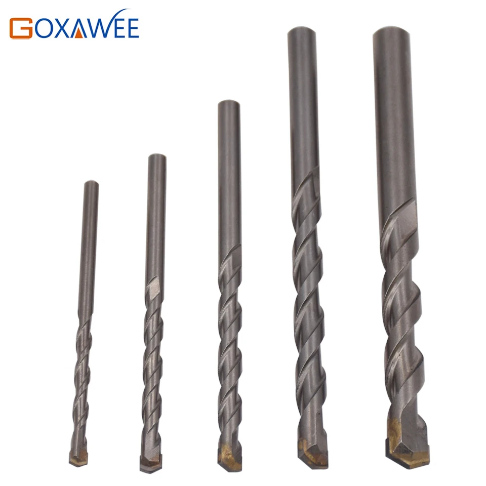 GOXAWEE 5PC Tungsten Carbide Drill Bit Set for Masonry Concrete Drilling Power Tool Accessories Bits | Инструменты