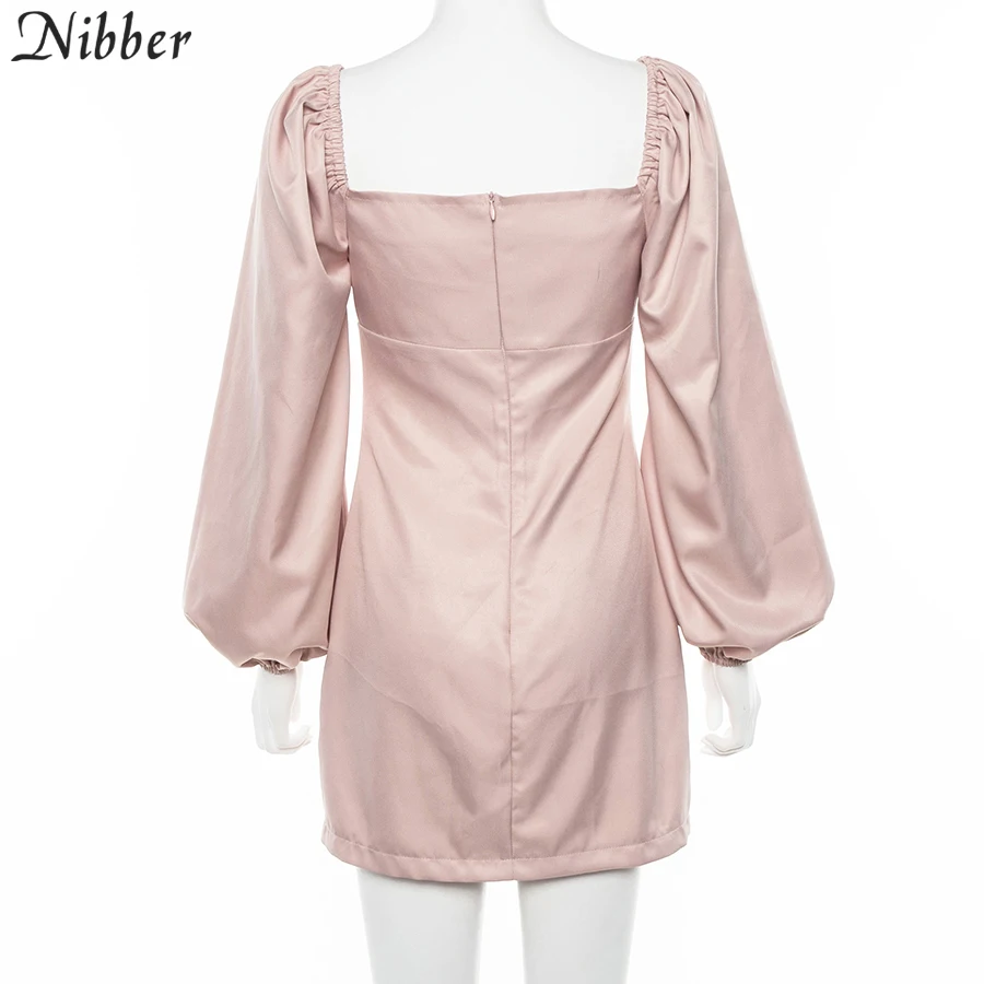 Nibber, летние, элегантные, сексуальные, с низким вырезом, бодикон, мини платья, женские,, Осенние, офисные, для девушек, розовые, Клубные, вечерние, ночные, короткое платье, mujer