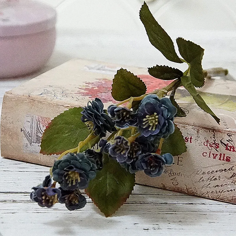 2 ветви искусственные мини-розы Флорес искусственные DIY Свадебные украшения для дома и сада ручной работы искусственные цветы, Роза на стену