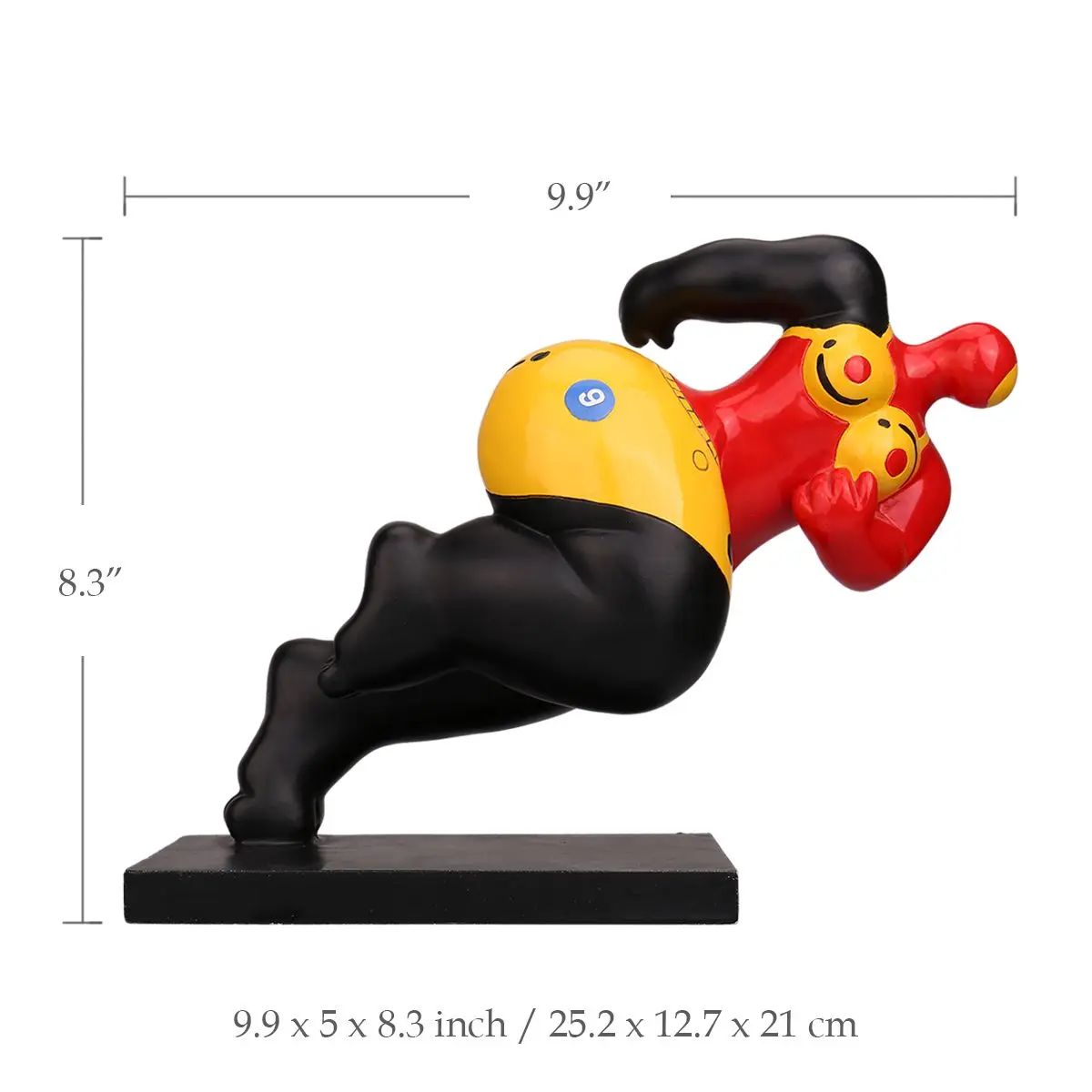Tooarts Dashing Fat Woman Figurine Fiberglass Exaggerative Modeling Decorative Ornament Gift For Home Office | Дом и сад