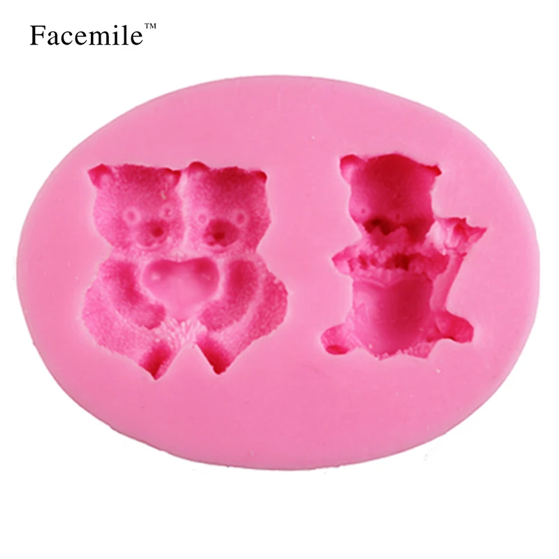 Милый медвежонок Форма Шоколадные конфеты Желе 3D силиконовые формы Мультфильм