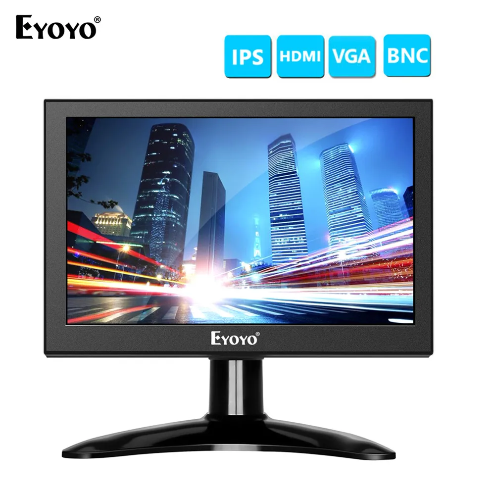 Eyoyo 7 дюймов EM07H Портативный 1280x800 HD lcd компьютер и ТВ дисплей CC tv экран