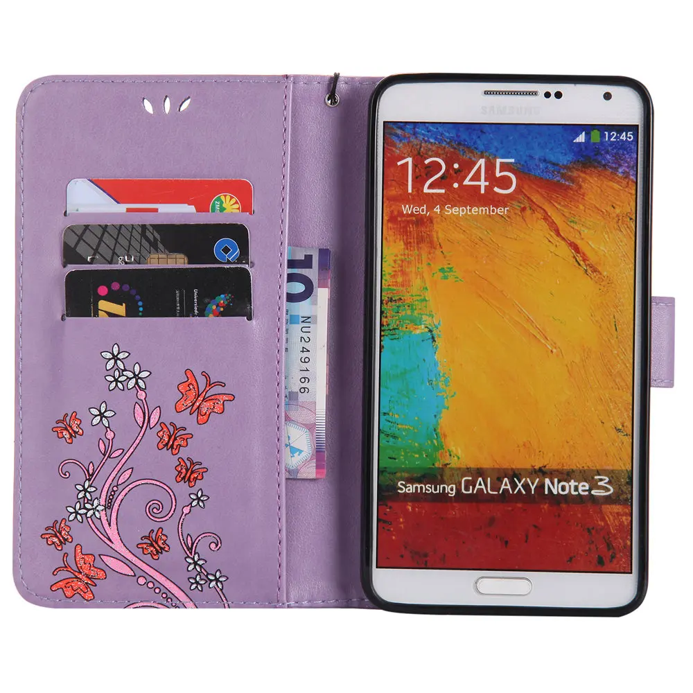 Раскладной чехол для samsung Galaxy NOTE 3 NOTE3 N900 цветочный Чехол-бумажник из искусственной кожи чехол для телефона SM-N900 SM-N9005 SM-N900t Капа