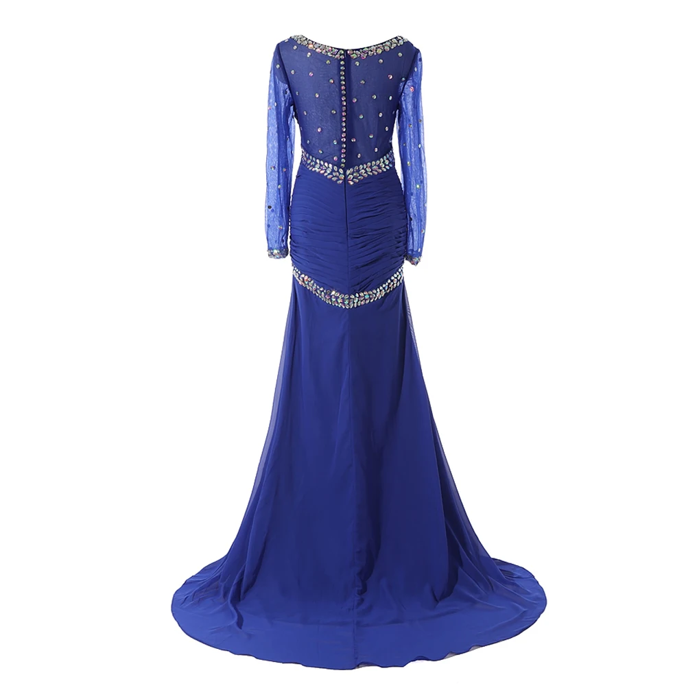 Платье Русалочки с длинным рукавом черное синее блестящее | Свадьбы и торжества