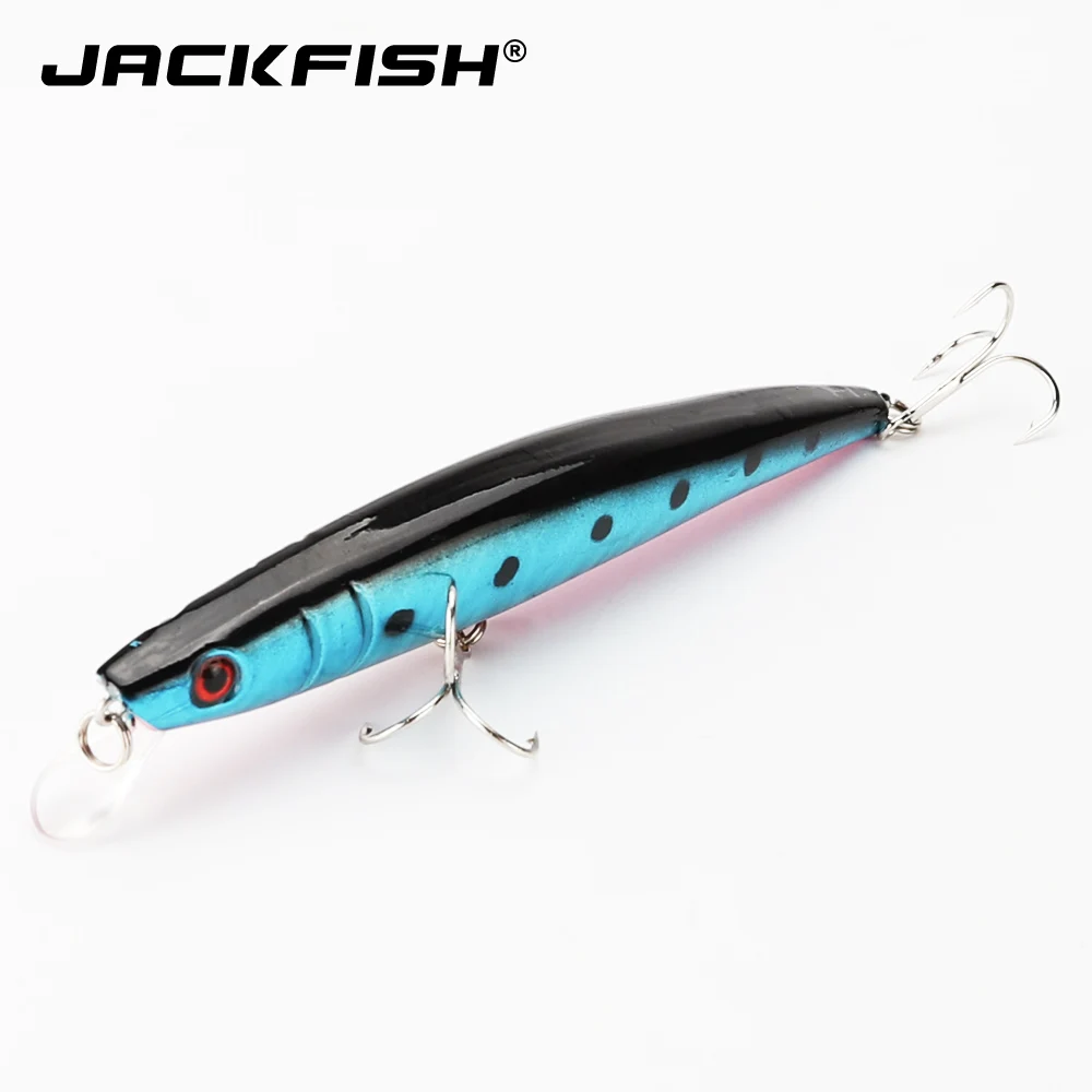 JACKFISH гольян красочная рыболовная приманка 10 шт./лот 12 см/10 г 3D с глазами полосатые