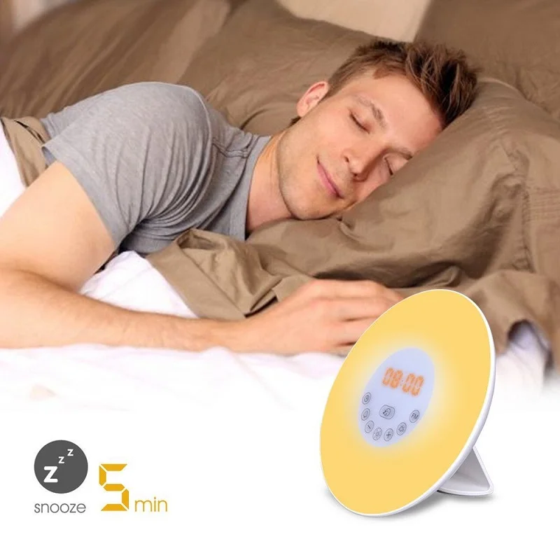 Новейшая модель Touch зондирования цифровой будильник Sunrise Sunset светодиодный Wake Up