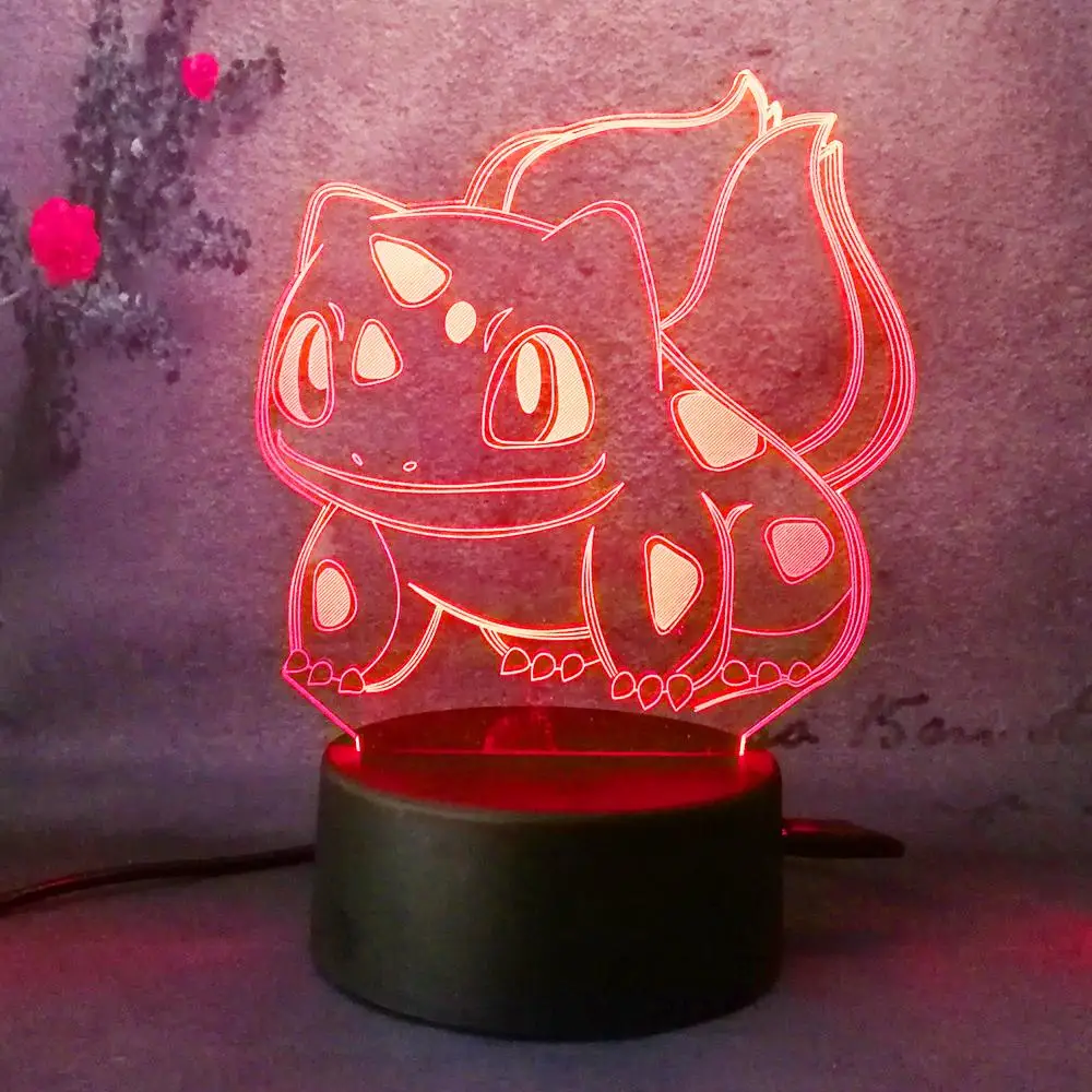 Детский подарок на день Pokeball Bulbasaur мультяшный Покемон го светодиодный ночник