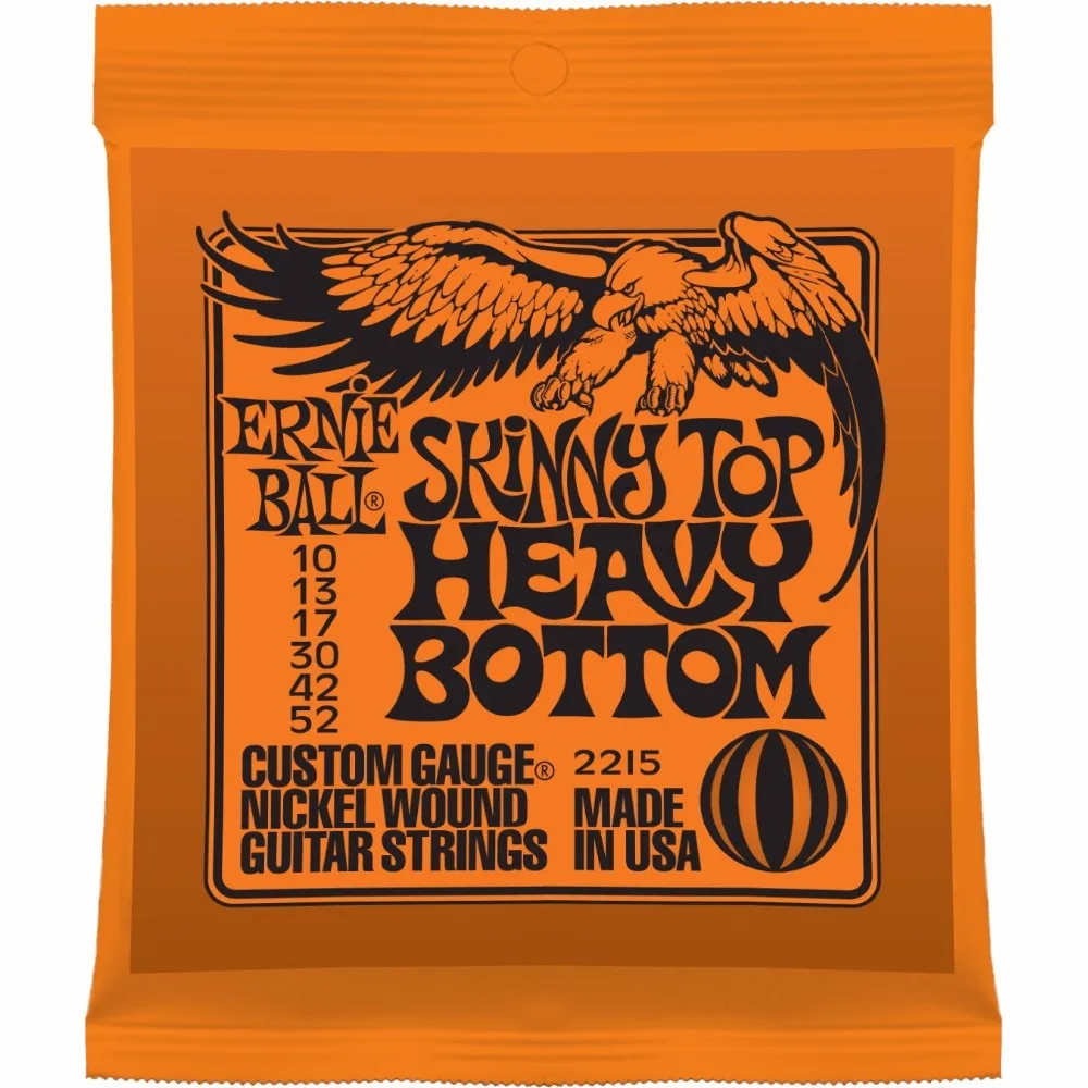 Ernie Ball 2215 облегающий топ-Тяжелая нижняя электрогитара струны с никелевой обмоткой набор,. 010-. 052 машинка для намотки струн
