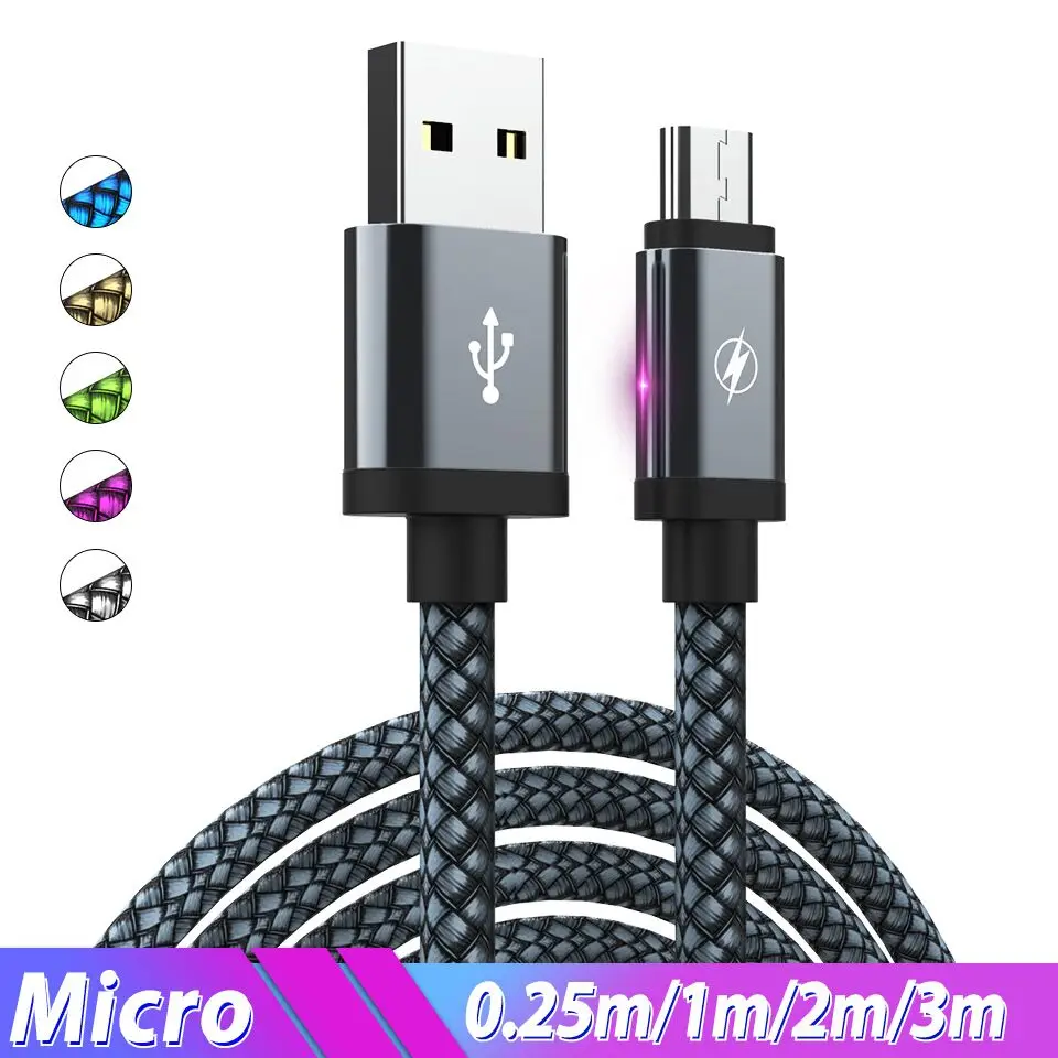 2 м 3 Micro USB кабель Мобильный телефон зарядное устройство Cabel 2/3 М Micro-Usb для Samsung Galaxy J7