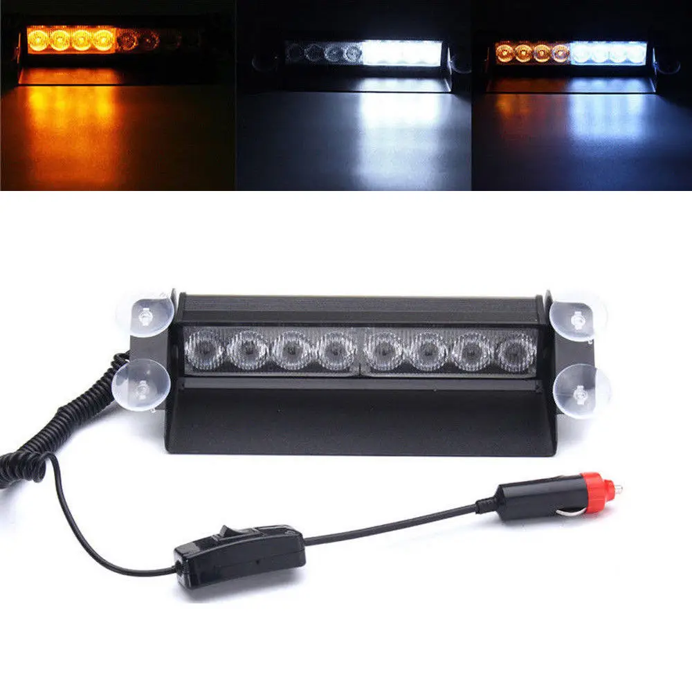 Барбекю @ FUKA 8 светодиодный для Универсальная автомобильная Даш Strobe Light желтый