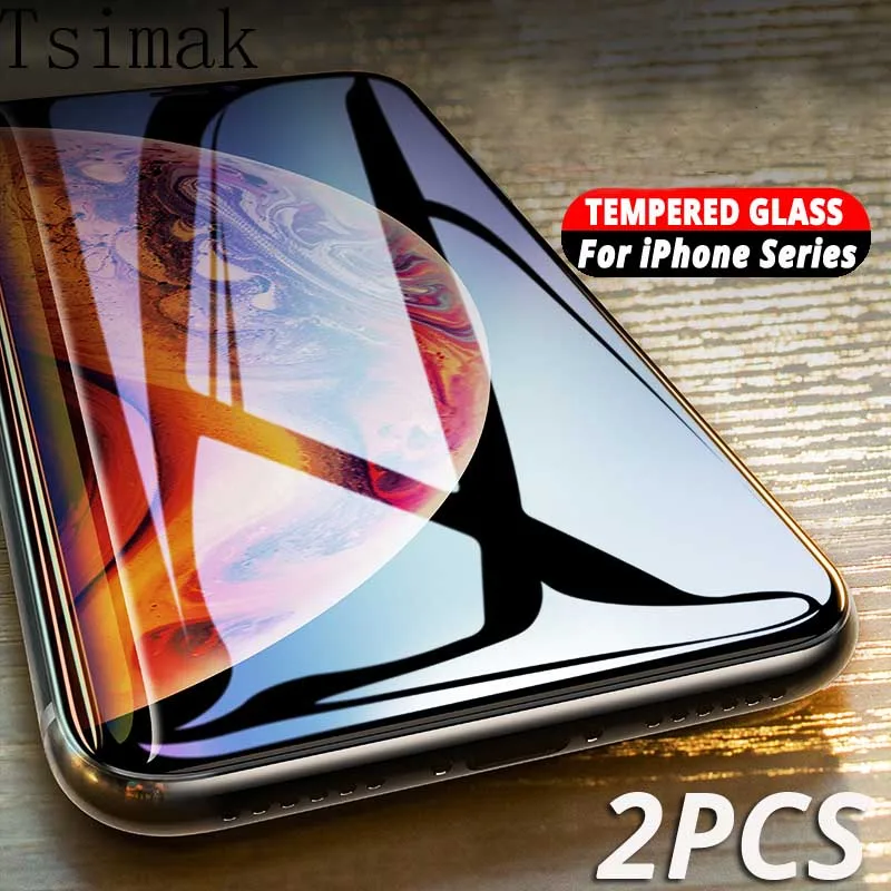 2 шт закаленное стекло для iPhone X XR XS Max Защитная пленка экрана 4 4S 5 5S 6 6S 7 8 Plus SE стекла