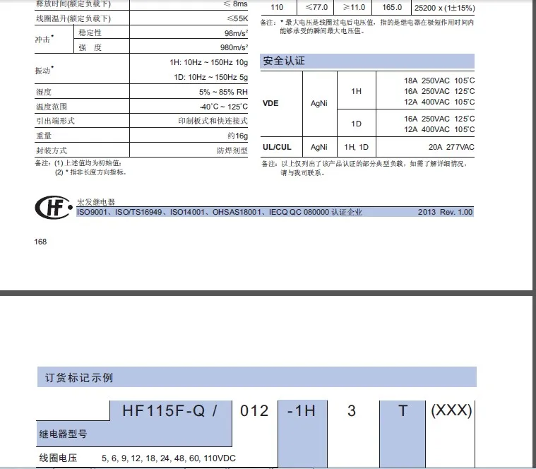 HONGFA HF HF115F-Q JQX-115F-Q 048-1 х JQX-115F-Q-048-1H HF115F-Q-048-1H 20A 48VDC Мощность реле