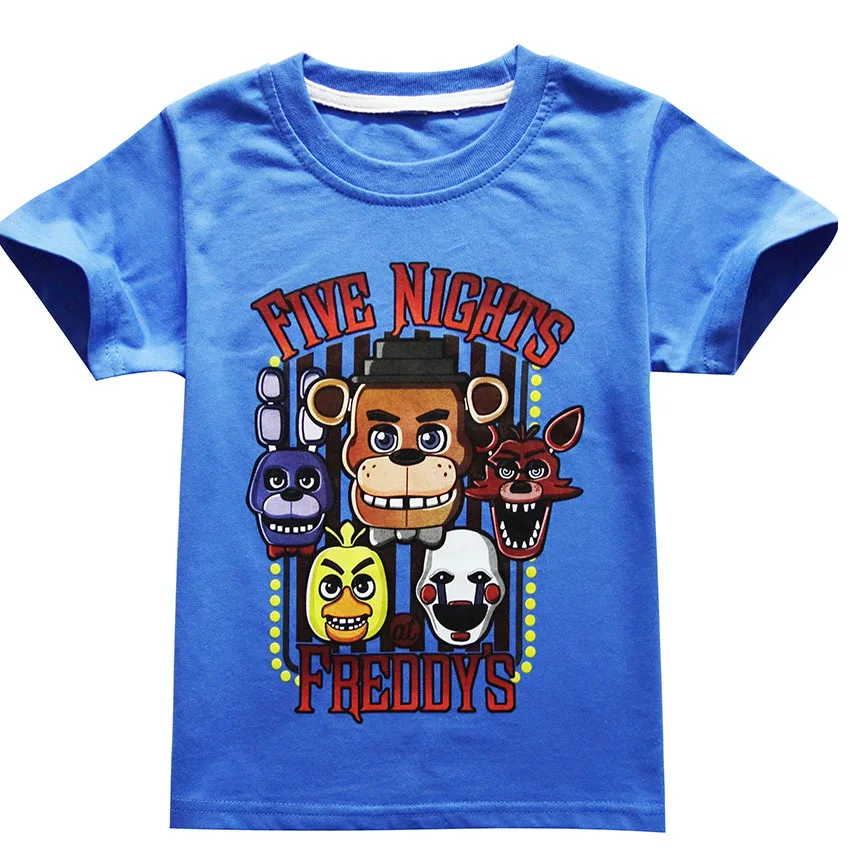 blue Футболки Five Night Freddys, летняя детская одежда футболки Five Nights At Freddy Детские футболки Одежда для мальчиков - Цвет: blue