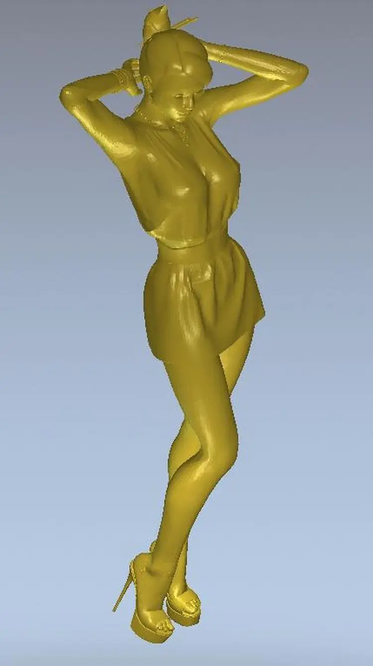 

3d model relief for cnc or 3D printers in STL file format Girl in short dress