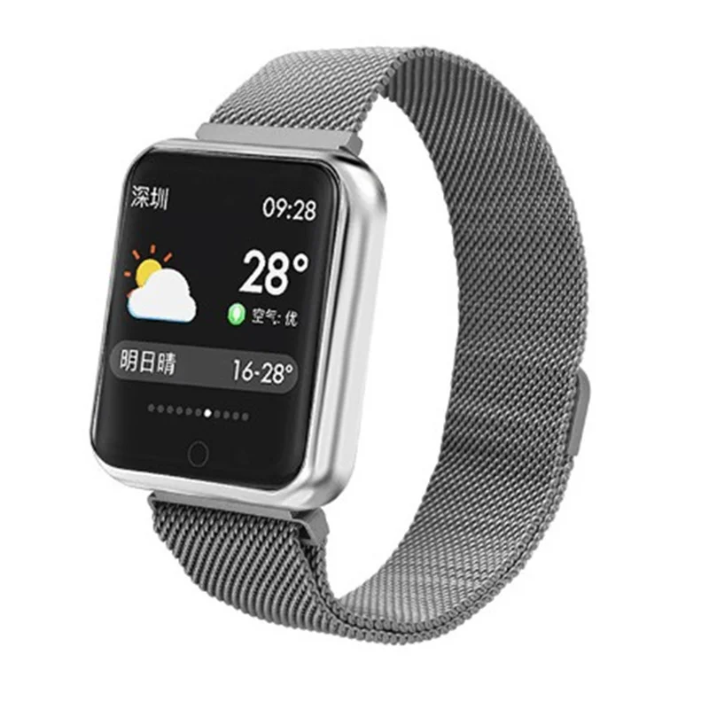 gray Умный браслет для женщин спортивный smartband монитор сна розовое золото фитнес-браслет погода трекер активности для iphone+ наушники подарок - Цвет: gray