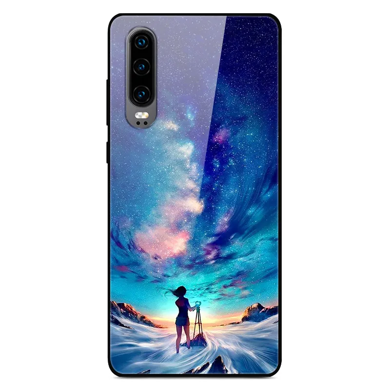 39 Чехол H для huawei P30, жесткий стеклянный чехол для телефона huawei P30 Pro P30Pro, Мягкий бампер, закаленное P 30, пространство для Huawe P30 - Цвет: 39