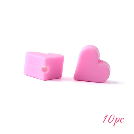 pink heart Давайте сделаем силиконовые бусины 20 шт. 14 мм в форме сердца Perle детские товары DIY ожерелье медсестры подарки Прорезыватель зубов игрушка BPA бесплатно детский Прорезыватель - Цвет: pink heart