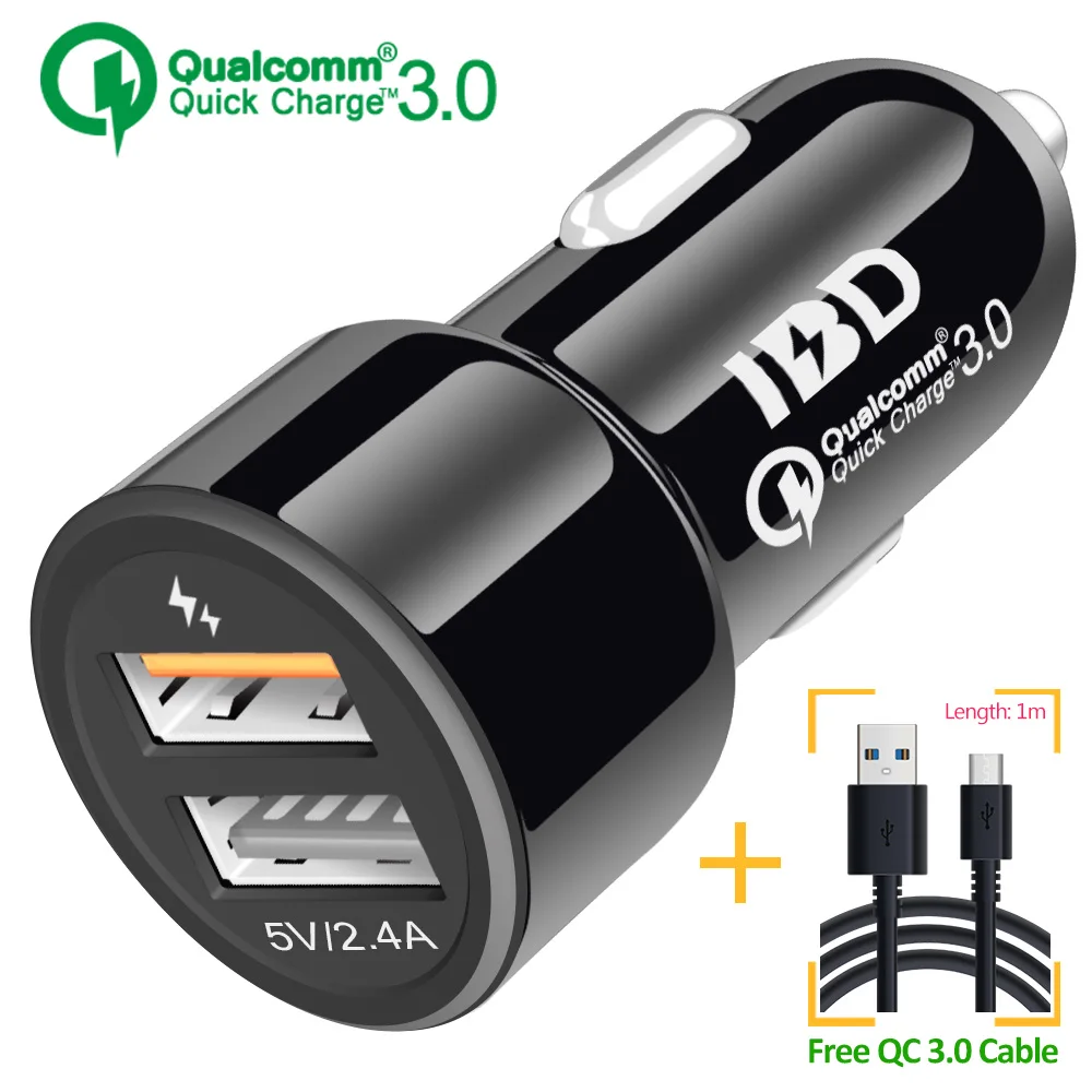 Автомобильное зарядное устройство IBD USB 3 0 для сотового телефона двойной адаптер