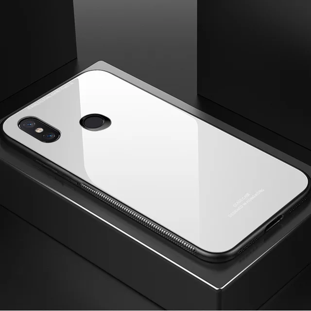 Чехол для телефона Стекло чехол силиконовый бампер на Для Сяо mi Pocophone Поко PocoF1 mi A2 лайт Lite 3/4/6 32/64 GB Xio mi Защитная маленькая - Цвет: White