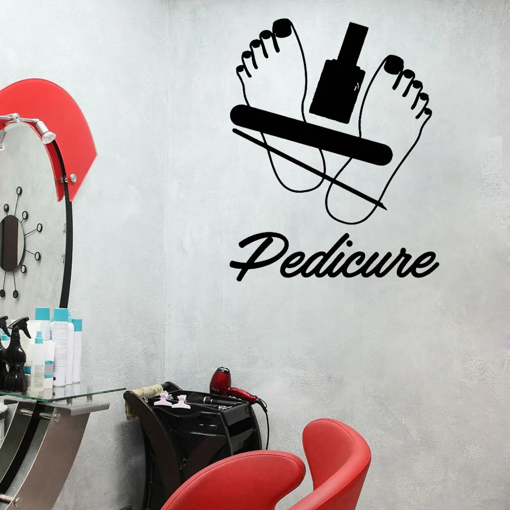 Wall Decals Nail Salon Art Quotes Nails Polish Stickers Pattern Manicure Pedicure Beauty Home Decor Removable B106 | Дом и сад