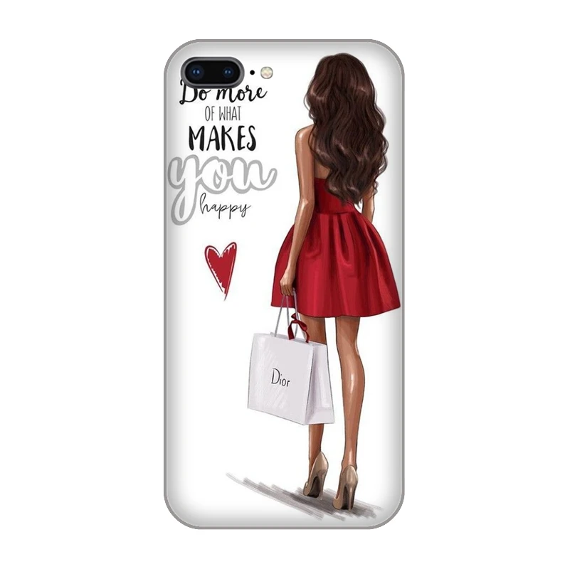 Для iPhone X XS XR MAX 10 5 8 мягкий TPU чехол для 6 S 7 Plus 5s SE Vogue girl роскошный силиконовый