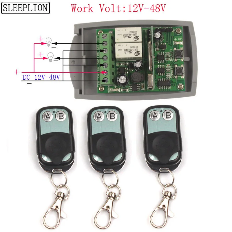Sleeplion 36В 12В-48 V 2CH RF Беспроводной дистанционного Управление Системы Teleswitch 1/2/3 HDMI передатчик и приемник ворота пультом дистанционного управления 12V 24V ВКЛ/ВЫКЛ