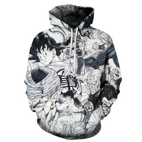 Слоновая кость Мультяшная толстовка с капюшоном seven dragon ball Z с карманами, толстовка с капюшоном и рукавами для мужчин и женщин, новая толстовка с капюшоном азиатского размера S-6XL - Цвет: Слоновая кость