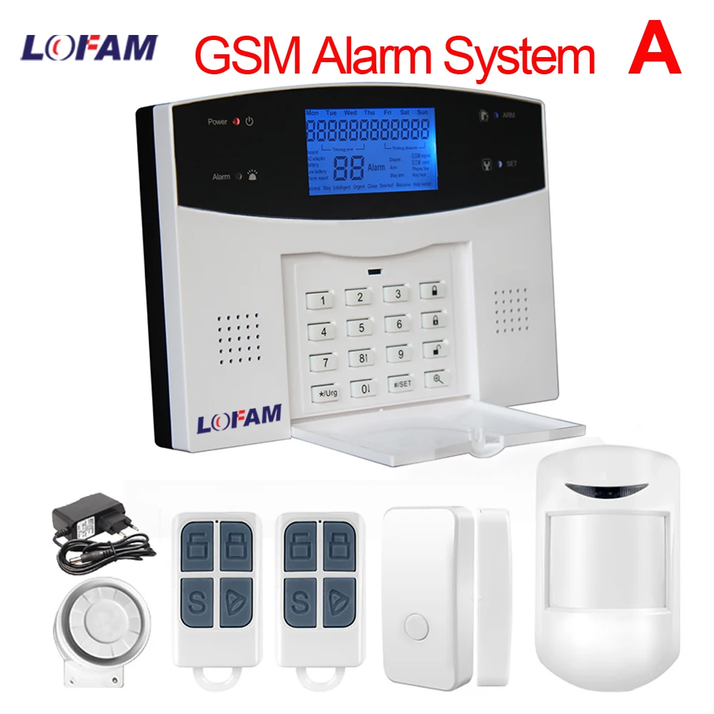 Беспроводная GSM сигнализация LOFAM с ЖК дисплеем и ИК датчиком двери|alarm wired|alarm