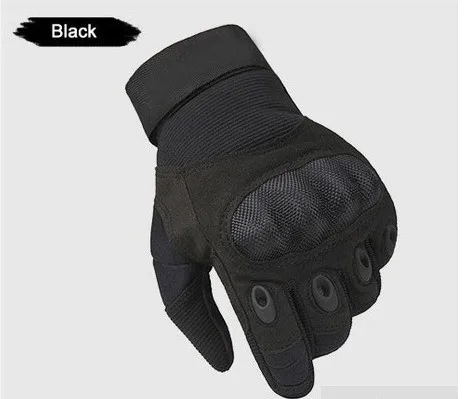 Black ROCOTACTICAL, мужские, высокое качество, полный палец, тактические перчатки, военные, боевые перчатки, броня, защита, оболочка, тактические, походные перчатки - Цвет: Black