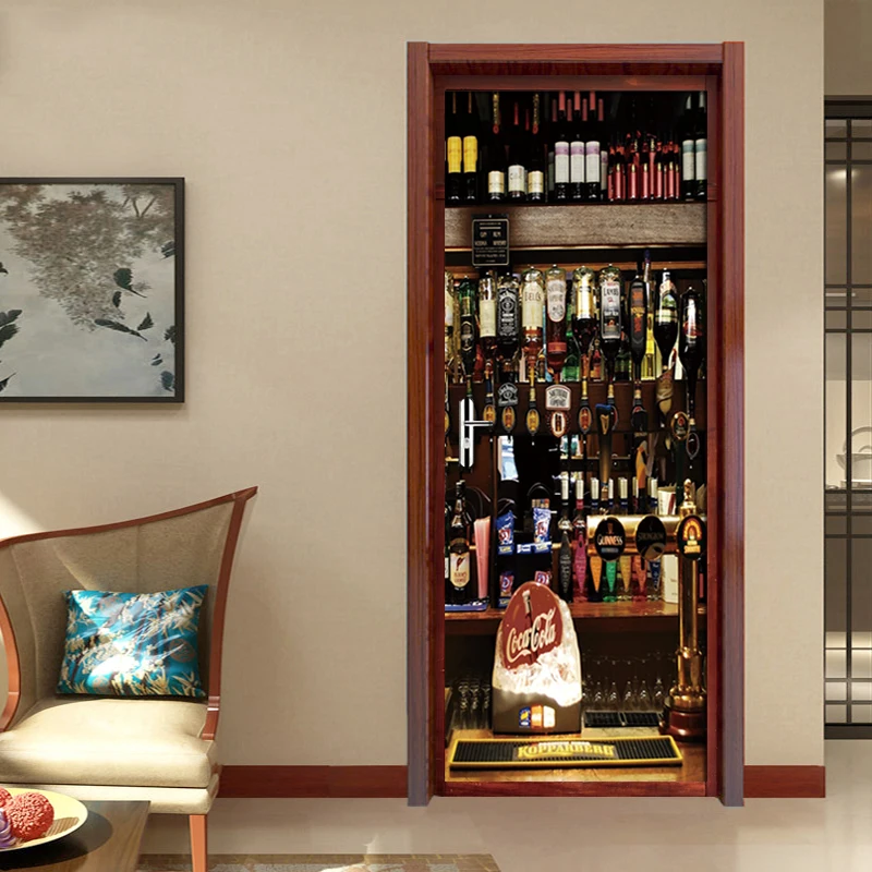 Винные обои в европейском стиле дверные наклейки для гостиной спальни домашний