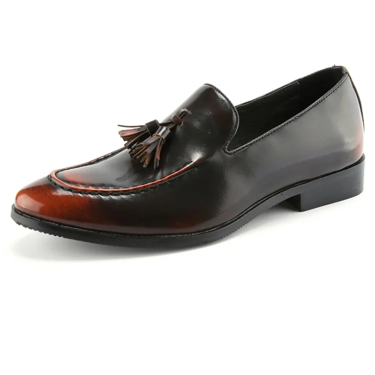 Men Genuine Cow Leather Dress Shoe Design Brand Shoes Male Classic Tassel Brogue Shoe Mans Footwear Formal Wedding Bullock Shoes - Цвет: Yellow