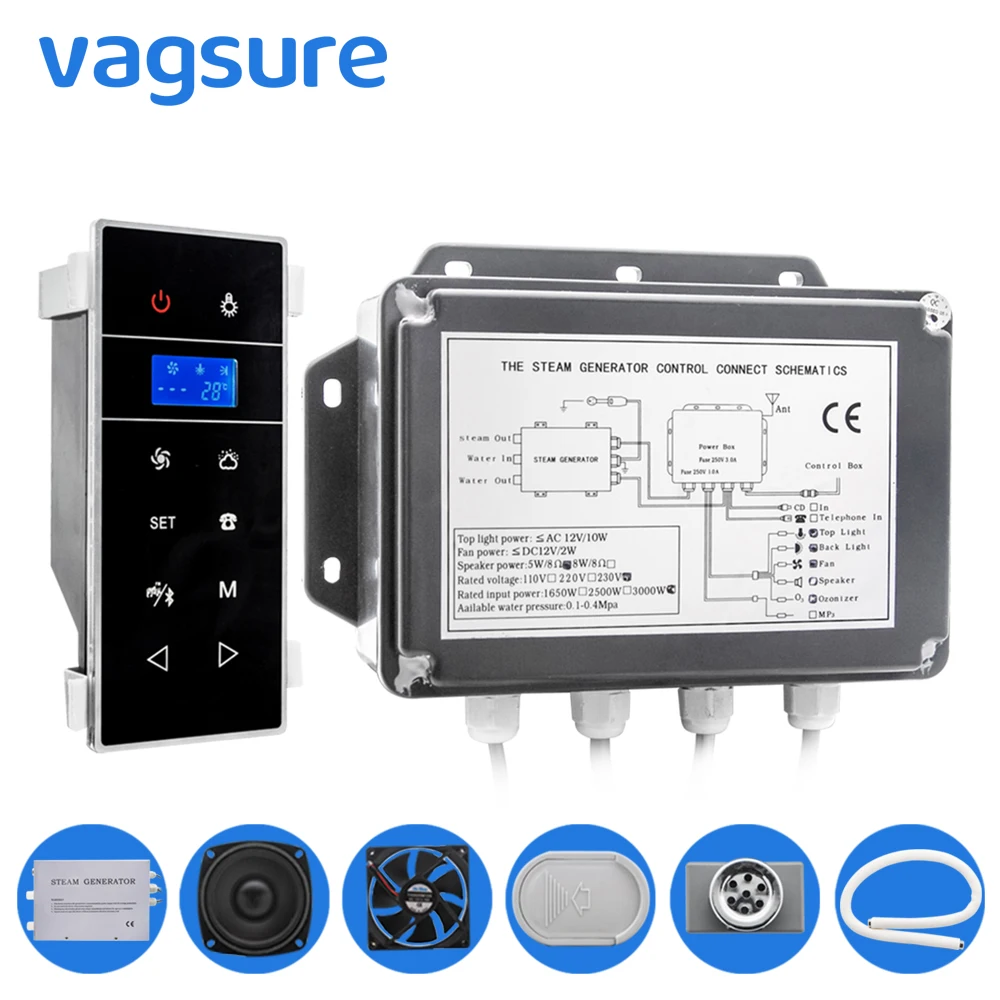 Настенное устройство для ванной комнаты 3 кВт комплекты аксессуаров паровой