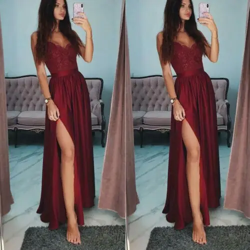 Женское длинное платье подружки невесты Повседневное на выпускной вечер