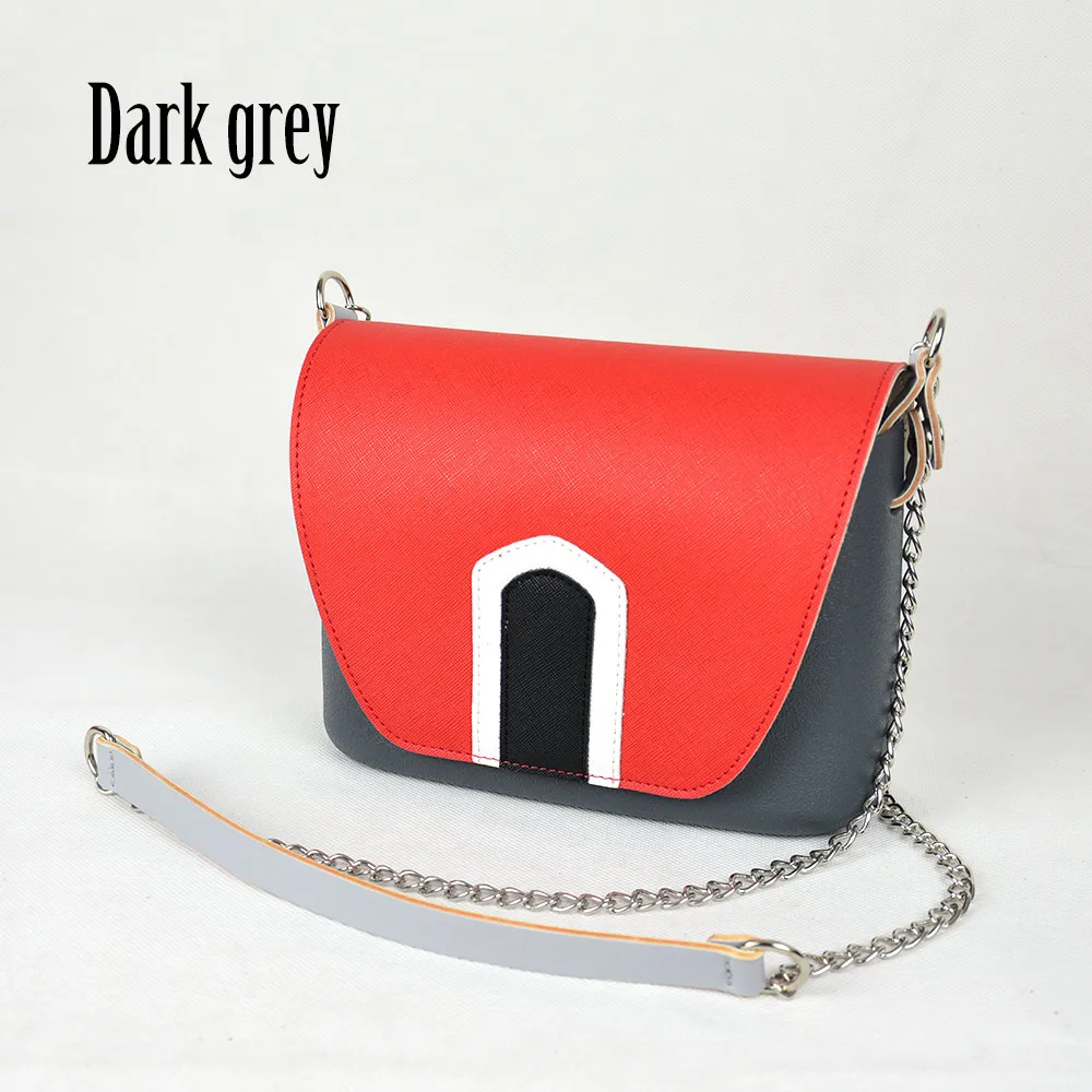 Dark grey TANQU цветной Obag Opocket стильный EVA карман плюс контрастный цвет клапан магнитный замок застежка длинный ремешок цепочка с зажимом - Цвет: Dark grey