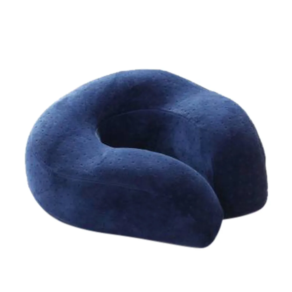 Soft Memory Foam Comfort Neck Support Soft Velour Travel Cushion Pillow With Rucksack reduces pressure on the neck#30