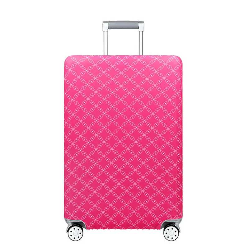 Rose red Case Cover Утолщенный чехол для дорожного костюма 19-32 дюймов, эластичные разноцветные чехлы для багажа, защитный чехол для тележки, аксессуары для путешествий - Цвет: Rose red Case Cover