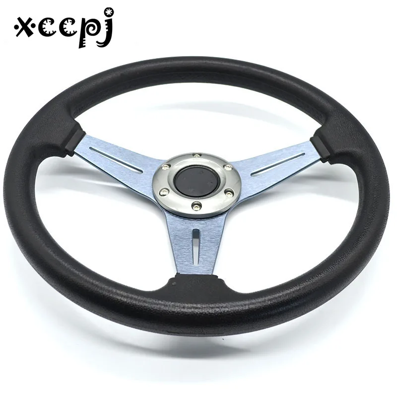 Универсальный руль 350 мм (14 дюймов) Искусственная кожа гоночный алюминиевый