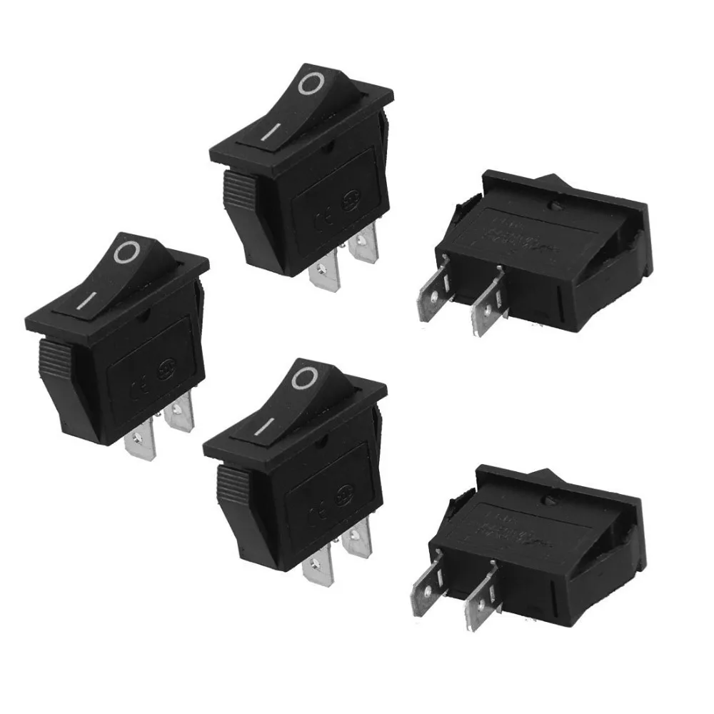 5 шт. ВКЛ/ВЫКЛ Rocker Switch 117 S 2 контактный 125V6A ON OFF Черный Пластик Разъемы Pin|switch switch|switch