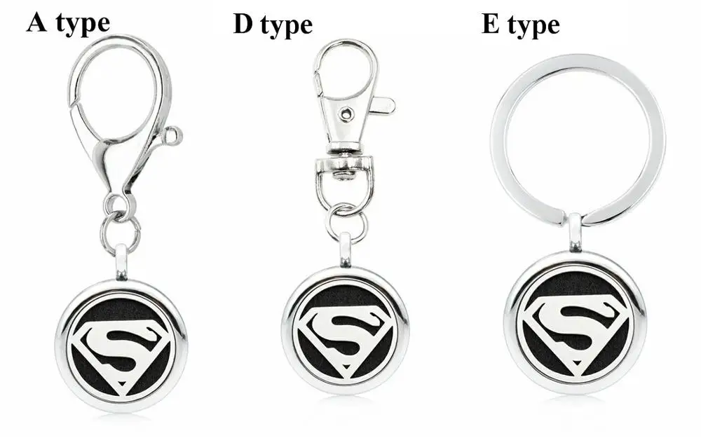 KM483 superman Милые животные собака кошка Медведь лапа серебро эфирное масло диффузор брелок DIY шары герой 25 мм медальон с ароматом брелок подходит для домашних животных ошейник - Цвет: KM483 superman