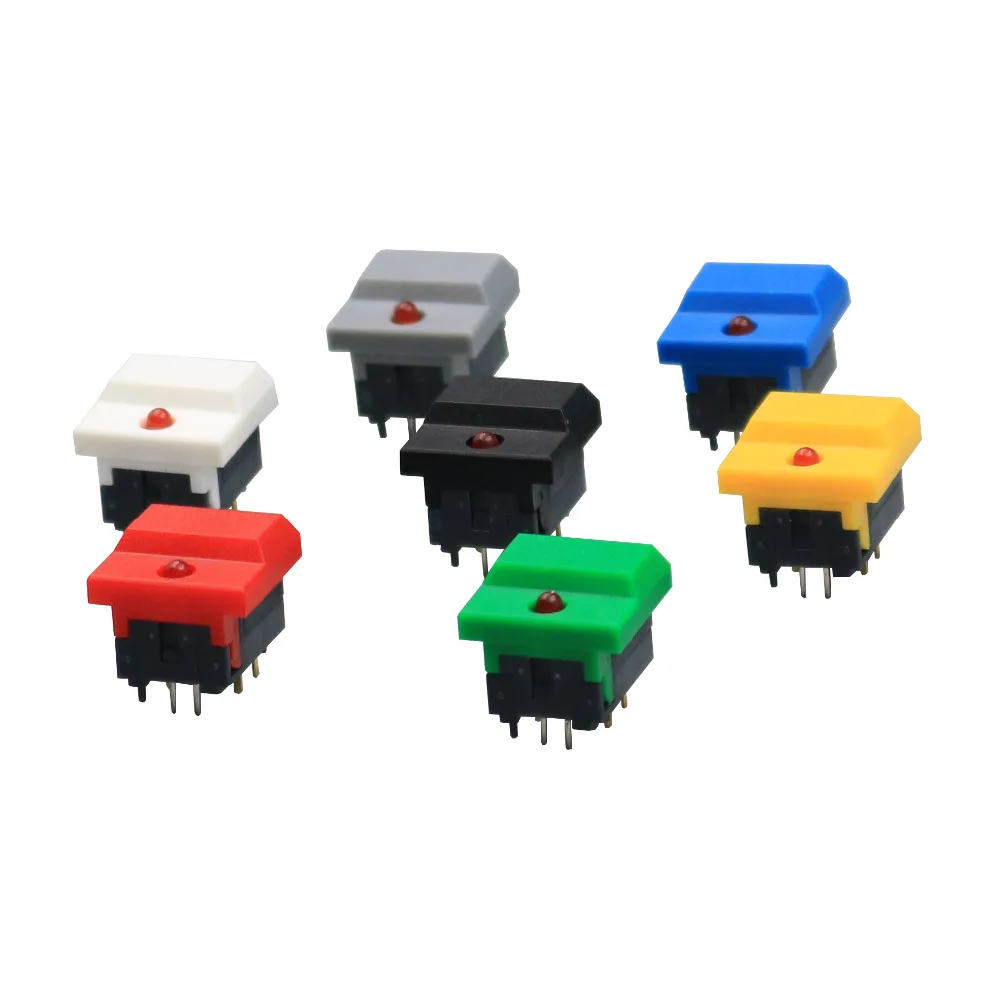 2 шт. PB86 B1 Singal лампа мгновенный 6Pin SPDT PCB широкая крышка Кнопка Такт переключатель
