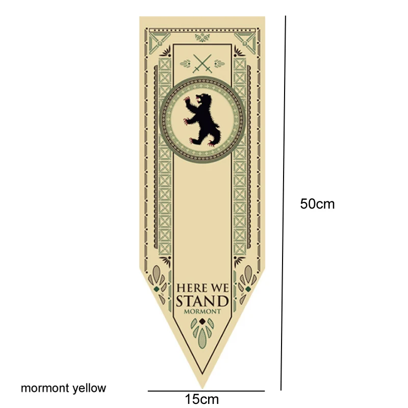 mormont yellow Домашний декор Игра престолов баннер флаг Старк Тулли Мартелл волк Дракон полиэстер престолов баннер игры украшения Болтон флаг - Цвет: mormont yellow