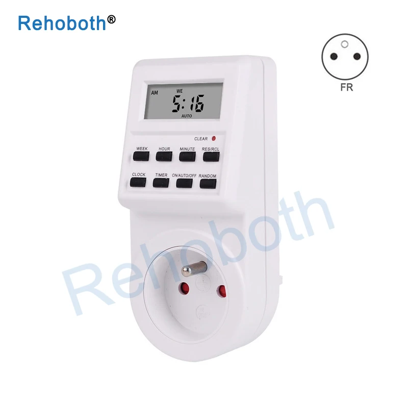 FR AC230V ЕС Великобритания США FR BR Plug цифровой Еженедельный Программируемый Электрический настенный разъем питания таймер розетка время на выходе часы 220 В 110 В переменного тока - Цвет: FR AC230V