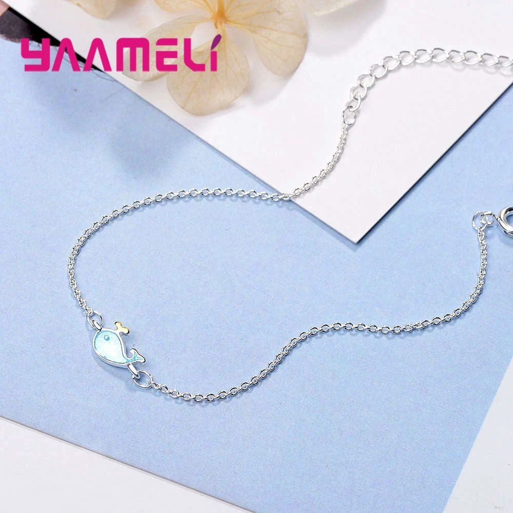 Женские маленькие и изысканные модные браслеты из стерлингового серебра 925 пробы