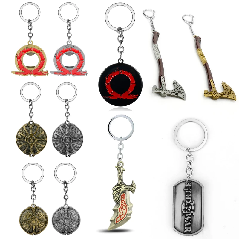 

Game Trinket Keychain God of War Weapon Model Key Chains Metal Pendant Key Ring Women Men Collections Jewelry Keyholder