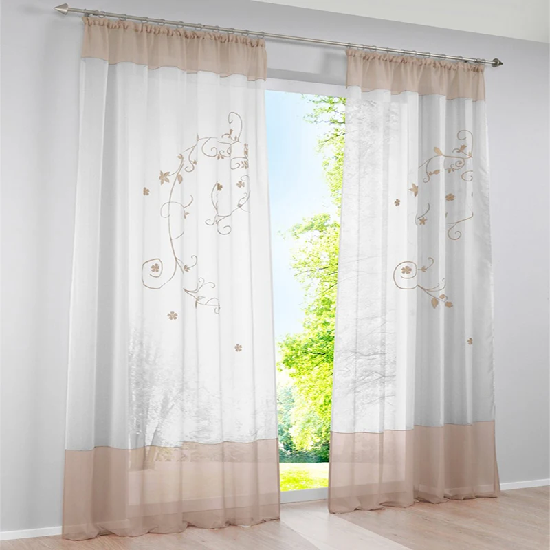 Новинка 2016 оконные шторы для гостиной роскошные с 3d вышивкой прозрачные